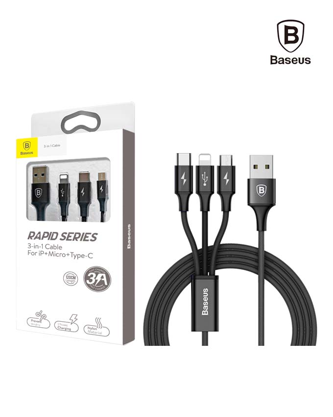 Baseus 3-IN-1 Cable Micro + Lightning + TYPE-C (CAMLT-SU01)